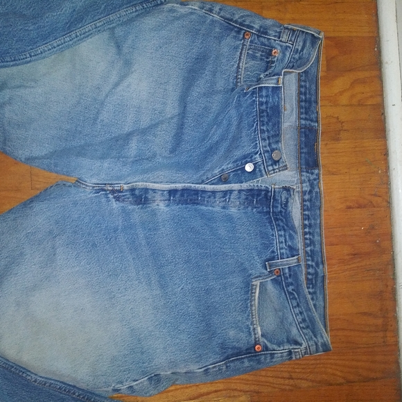 46x32 mens vintage LEVI'S 501 buttonfly BLUE JEANS - Picture 4 of 5